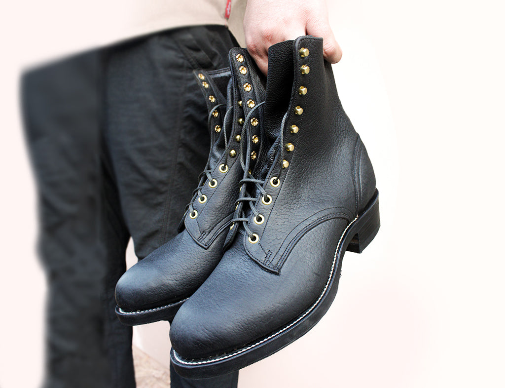 Packer Boots-web-handmade Boots-high quality leather-Black Bison